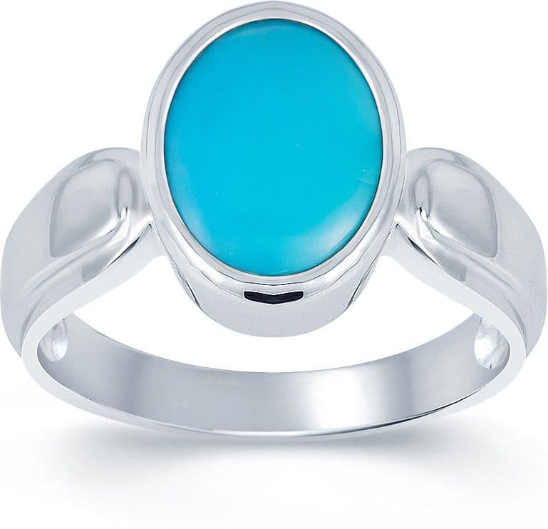 G-Luck Silver Turquoise NA K Ring view 3
