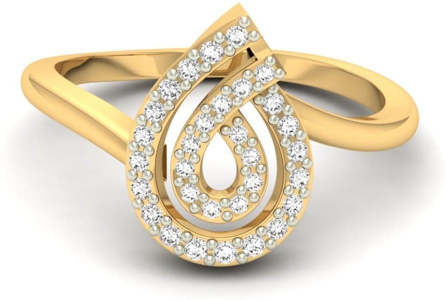 Jewels5 Hartlyn Yellow Gold Diamond 18 K Ring view 3