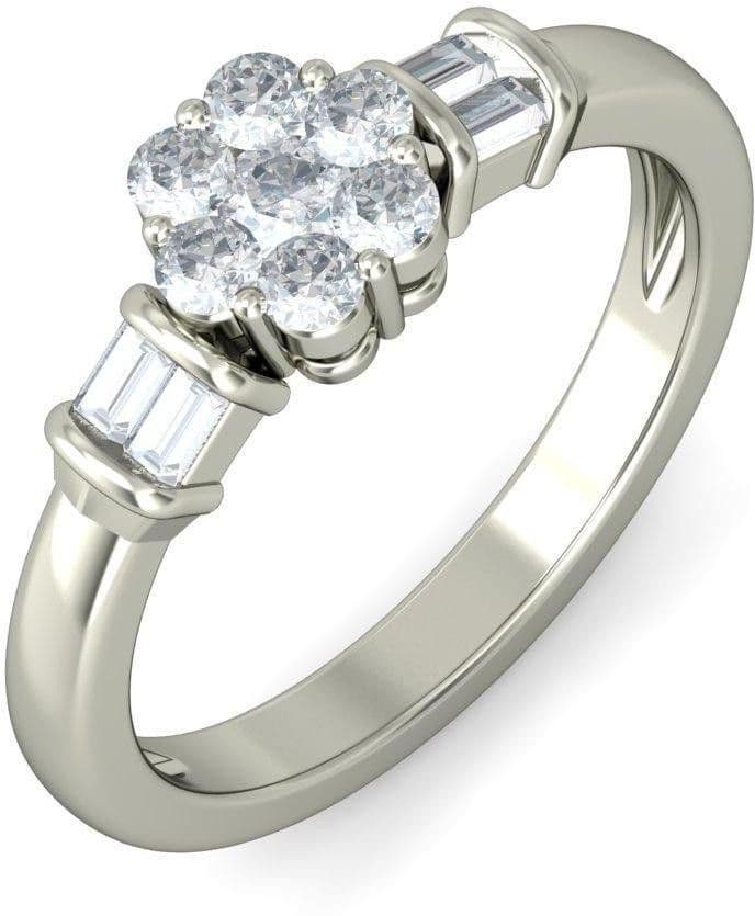 BlueStone The Aru White Gold Diamond 14 K Ring view 2