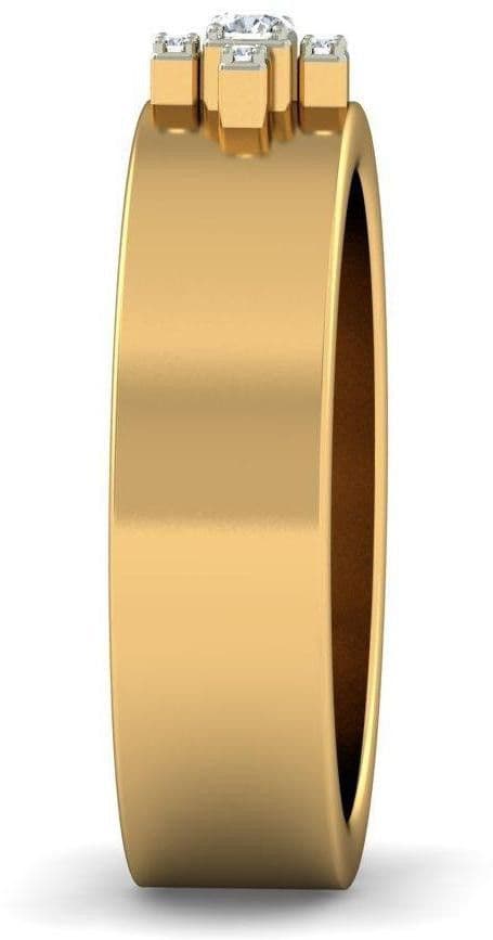 BlueStone The Crocio Band Yellow Gold Diamond 14 K Ring view 6