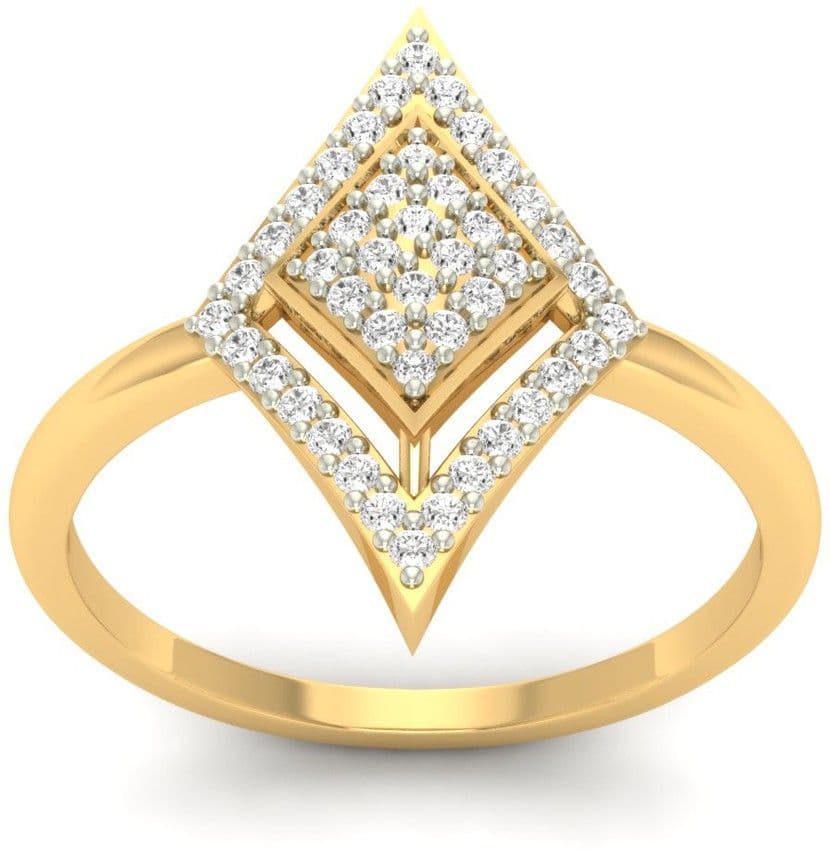Jewels5 Alena Yellow Gold Diamond 18 K Ring view 2