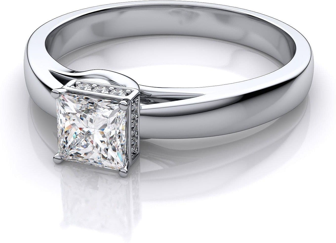 Zevrr Sterling Silver Swarovski Zirconia Platinum NA K Ring