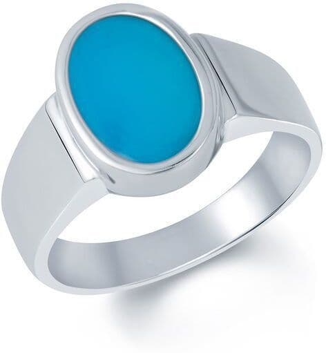 G-Luck Silver Turquoise NA K Ring view 2