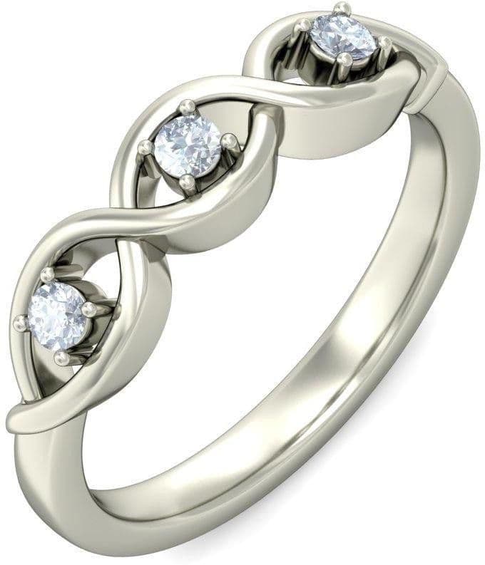 BlueStone The Triple Radiance White Gold Diamond 14 K Ring view 2