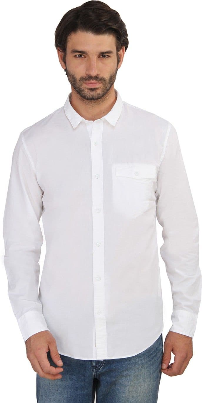 Calvin Klein Men's Solid Casual White Shirt