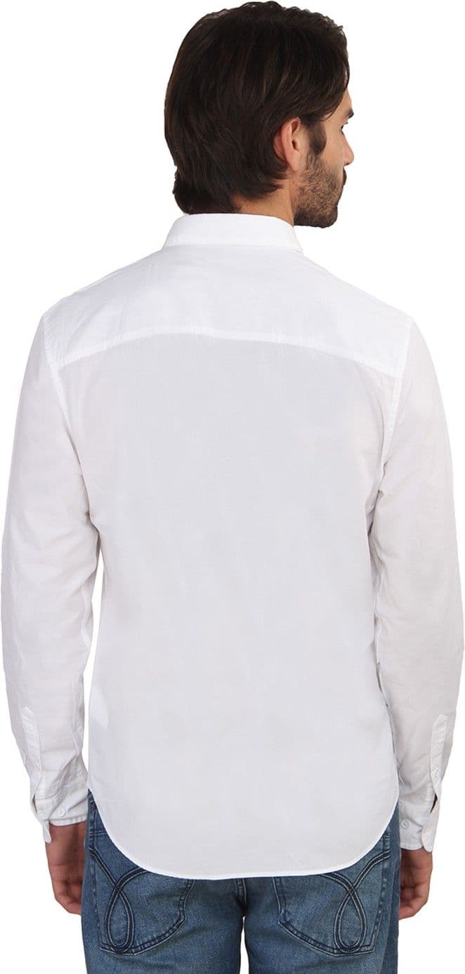 Calvin Klein Men's Solid Casual White Shirt view 3