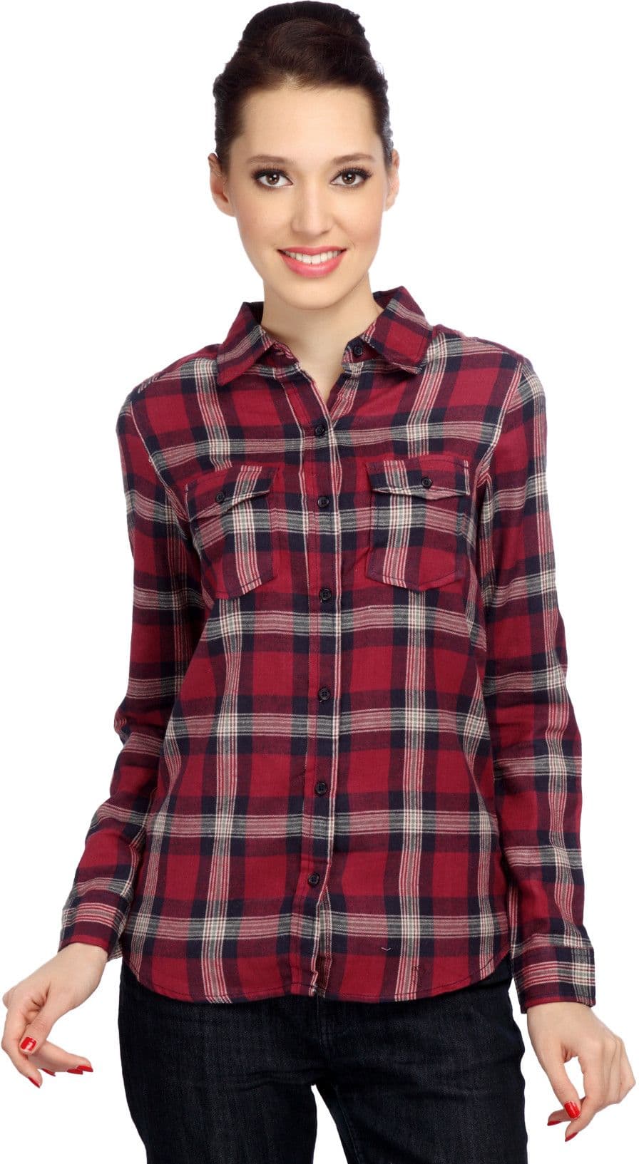 Bedazzle Women's Checkered Casual Shirt