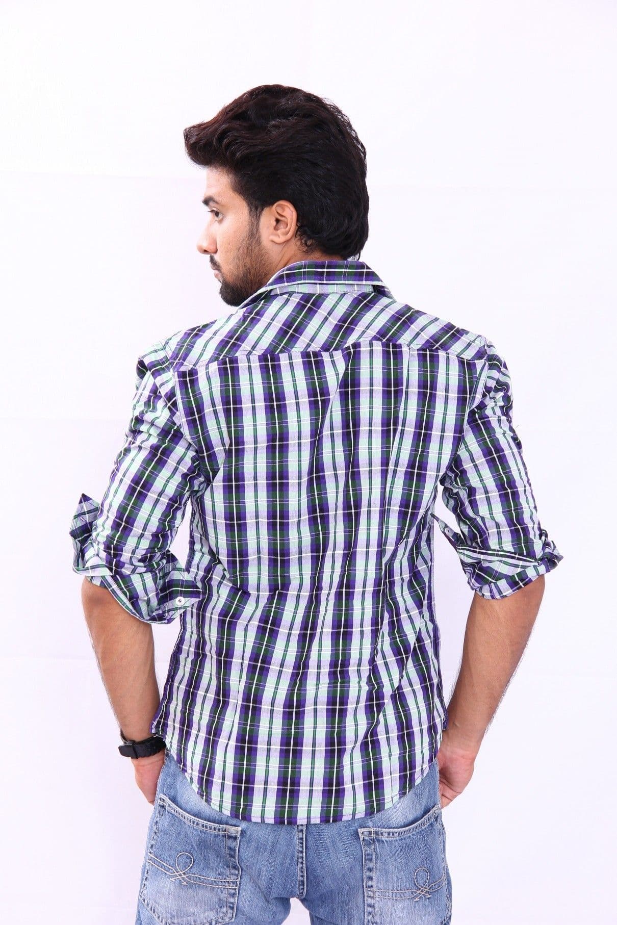 Bleu Men's Checkered Casual Shirt view 3