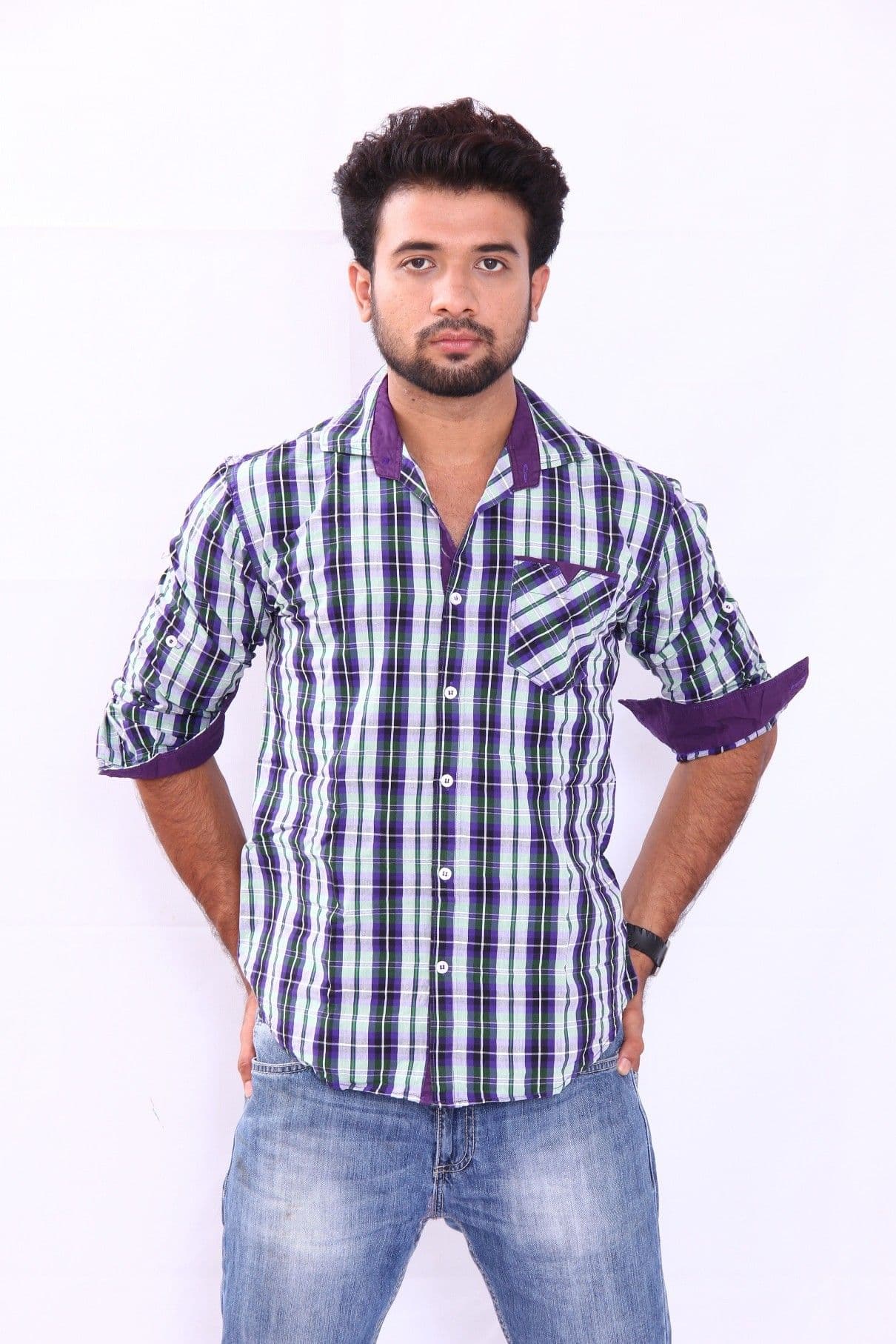 Bleu Men's Checkered Casual Shirt