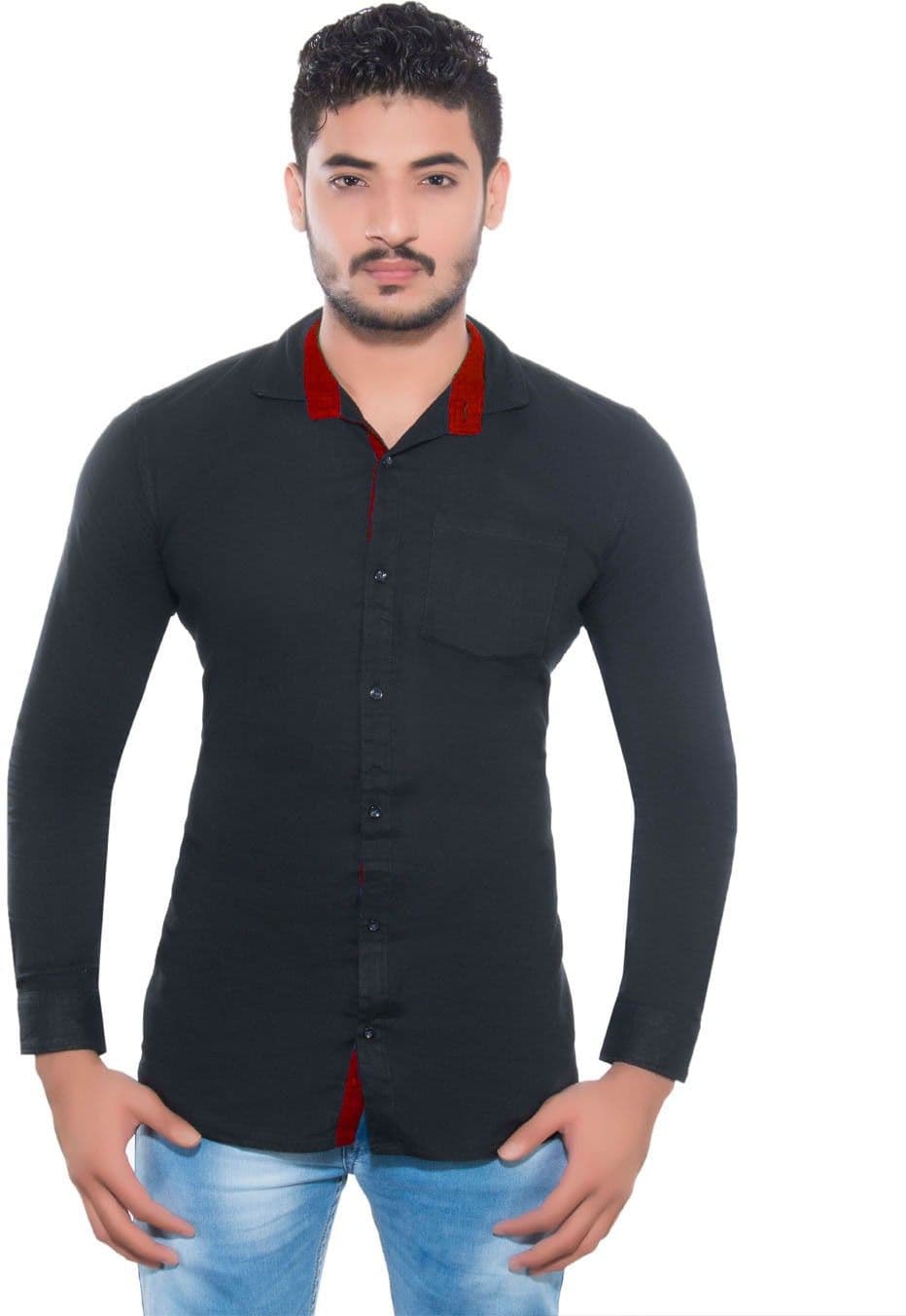 Goodkarma Men's Self Design Casual Shirt