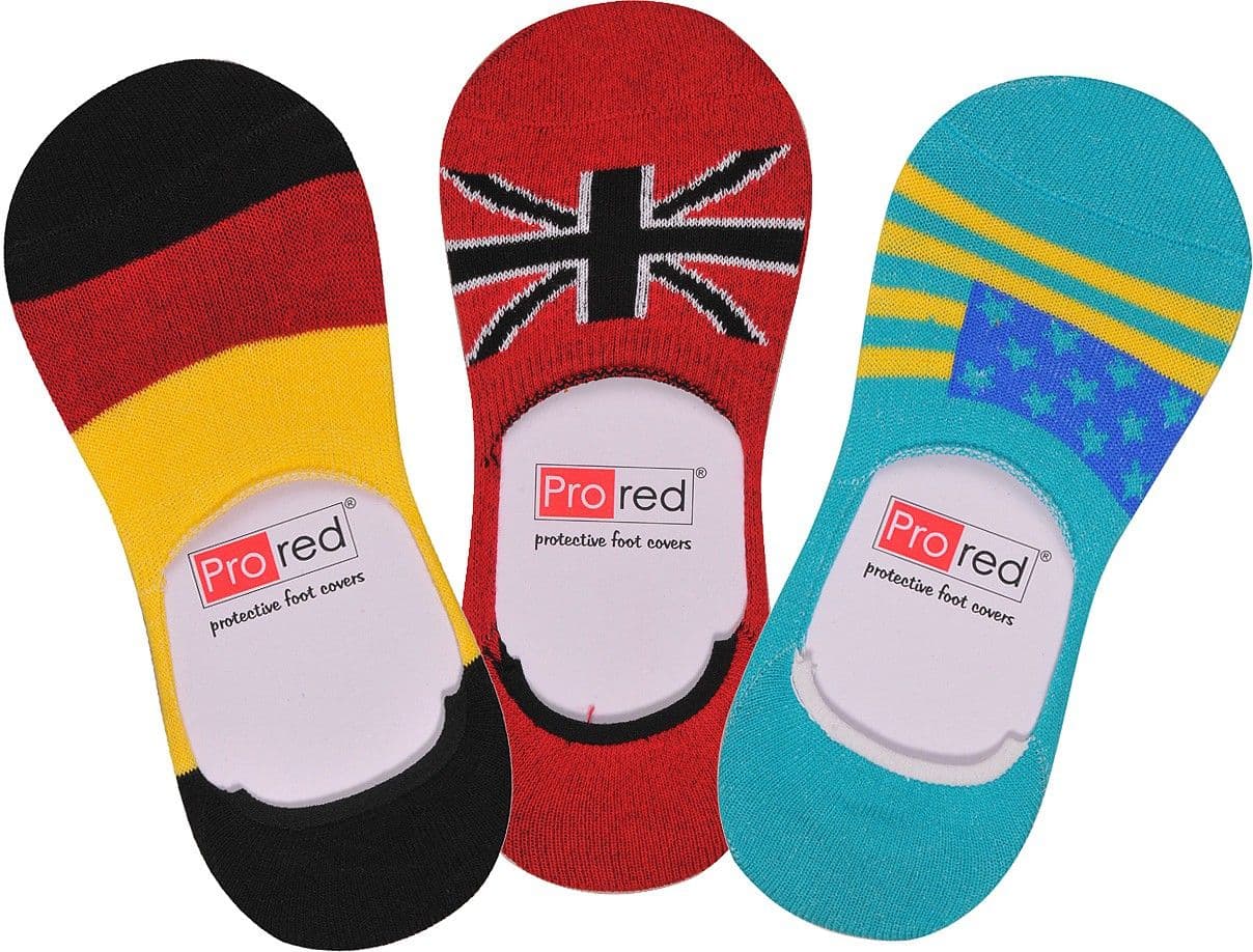prored Men's Printed No Show Socks