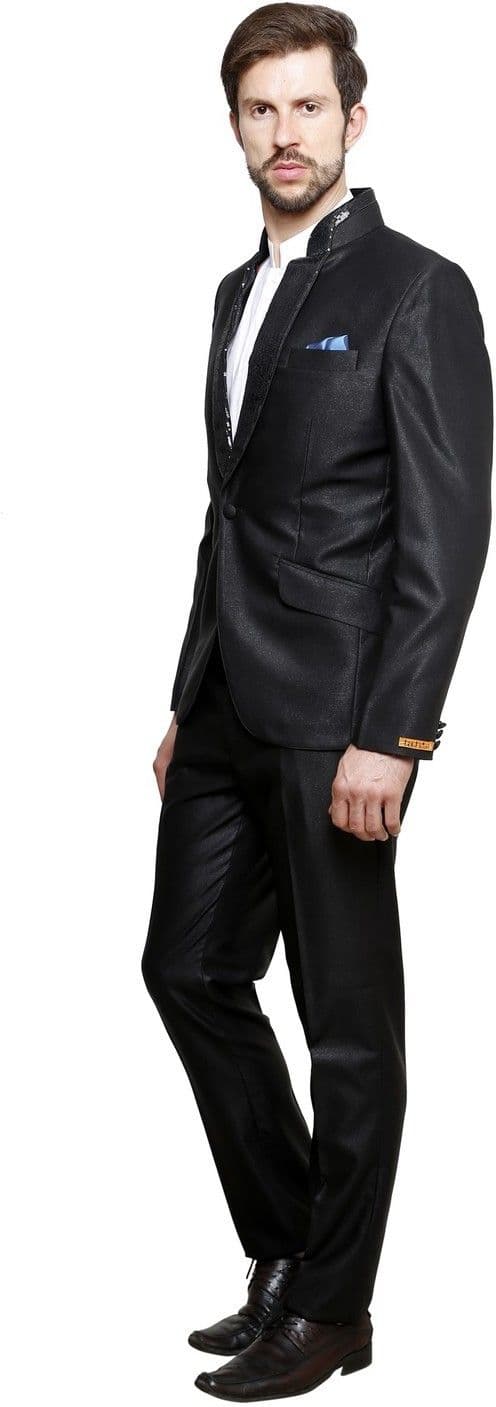 Tatkim Single Breasted Solid Men's Suit view 4