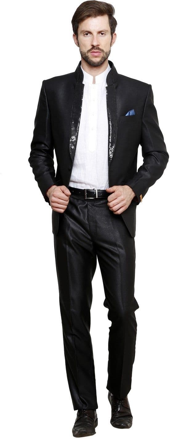 Tatkim Single Breasted Solid Men's Suit view 3