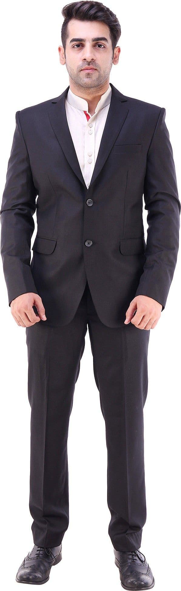 Maveric Pleasing Single Breasted Solid Men's Suit
