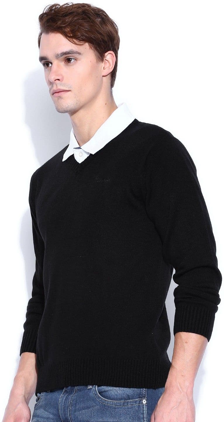 Wrangler Solid V-neck Casual Men's Sweater view 2