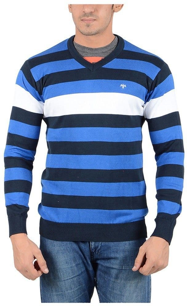 Reveller Striped V-neck Casual Men's Sweater view 2