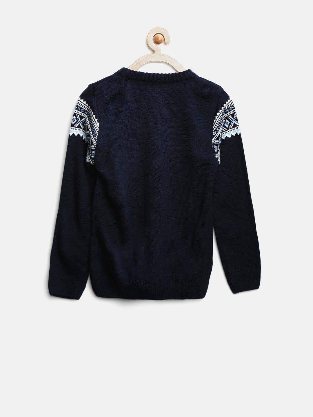 YK Self Design Round Neck Casual Boy's Sweater view 2