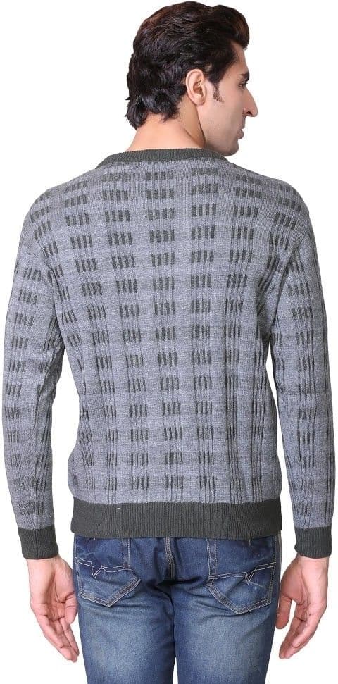 Riverside Solid Round Neck Casual Men's Sweater view 2