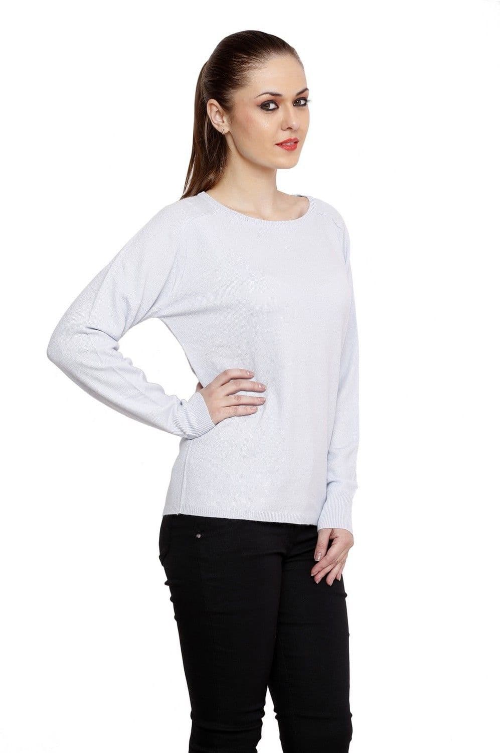 Hangover Solid Round Neck Women's Sweater view 2