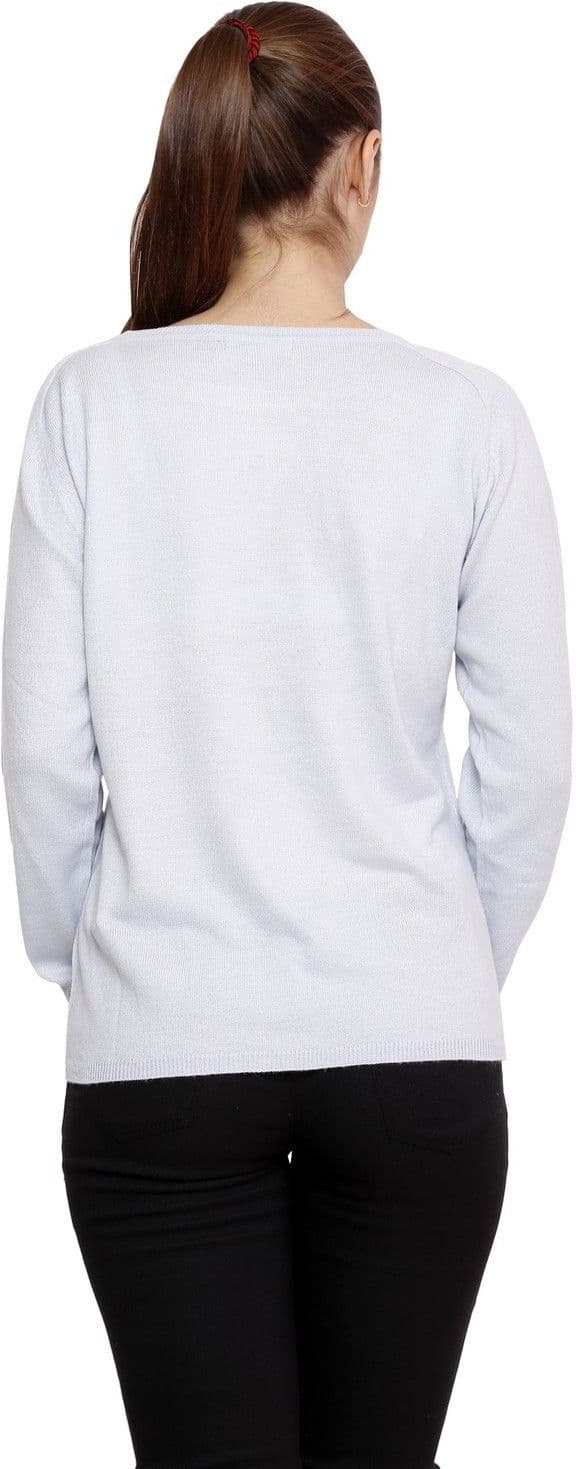 Hangover Solid Round Neck Women's Sweater view 3