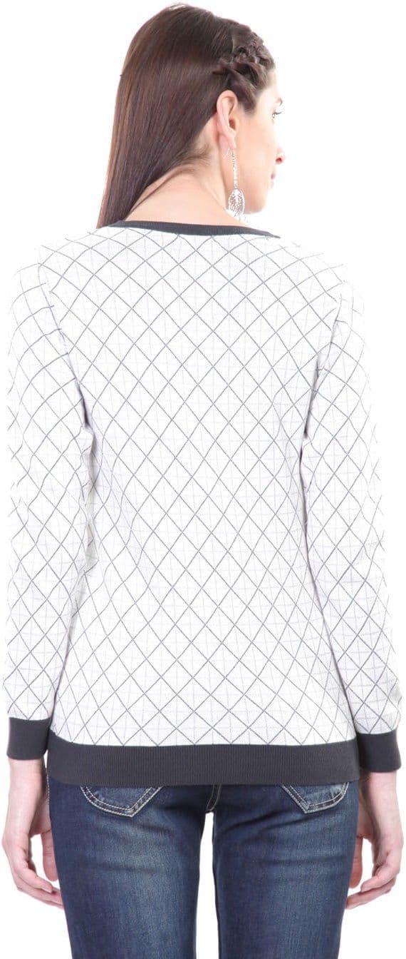 Kalt Self Design Round Neck Casual Women's Sweater view 3