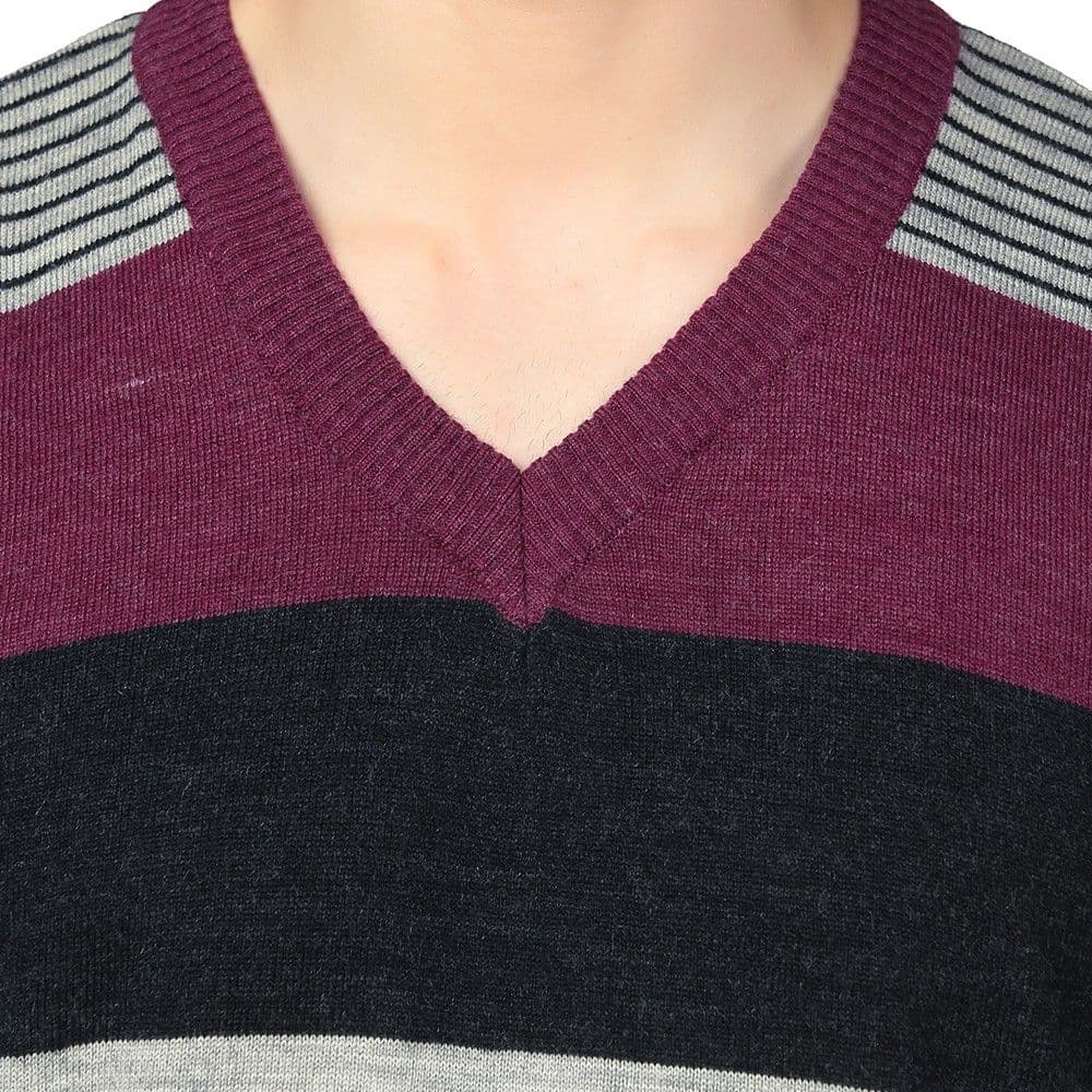 Aarbee Striped V-neck Casual Men's Sweater view 6