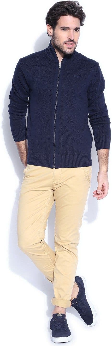 Wrangler Solid Turtle Neck Casual Men's Sweater view 5