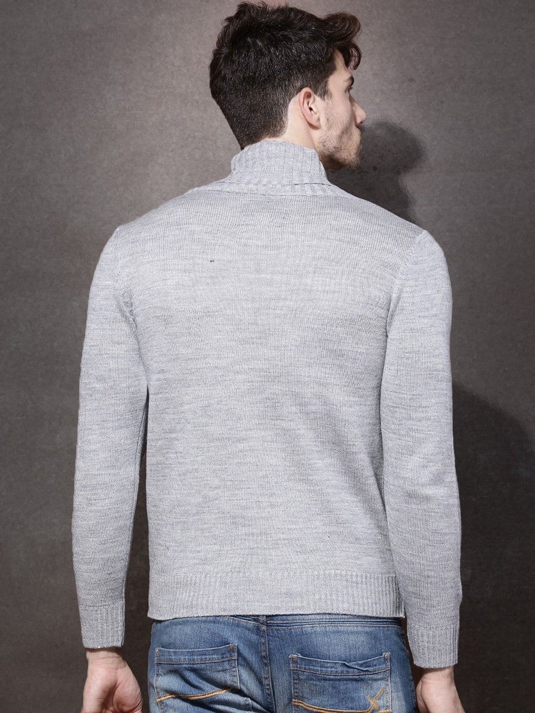 Roadster Solid Turtle Neck Casual Men's Sweater view 3