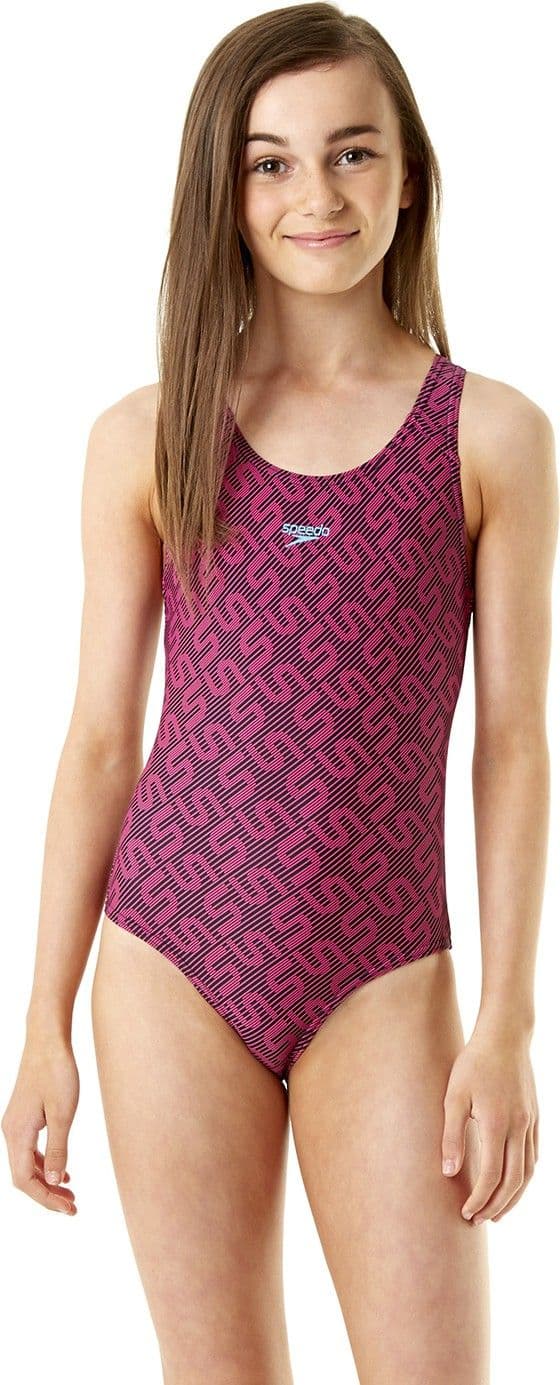 Speedo Monogram Allover Splashback Solid Girl's