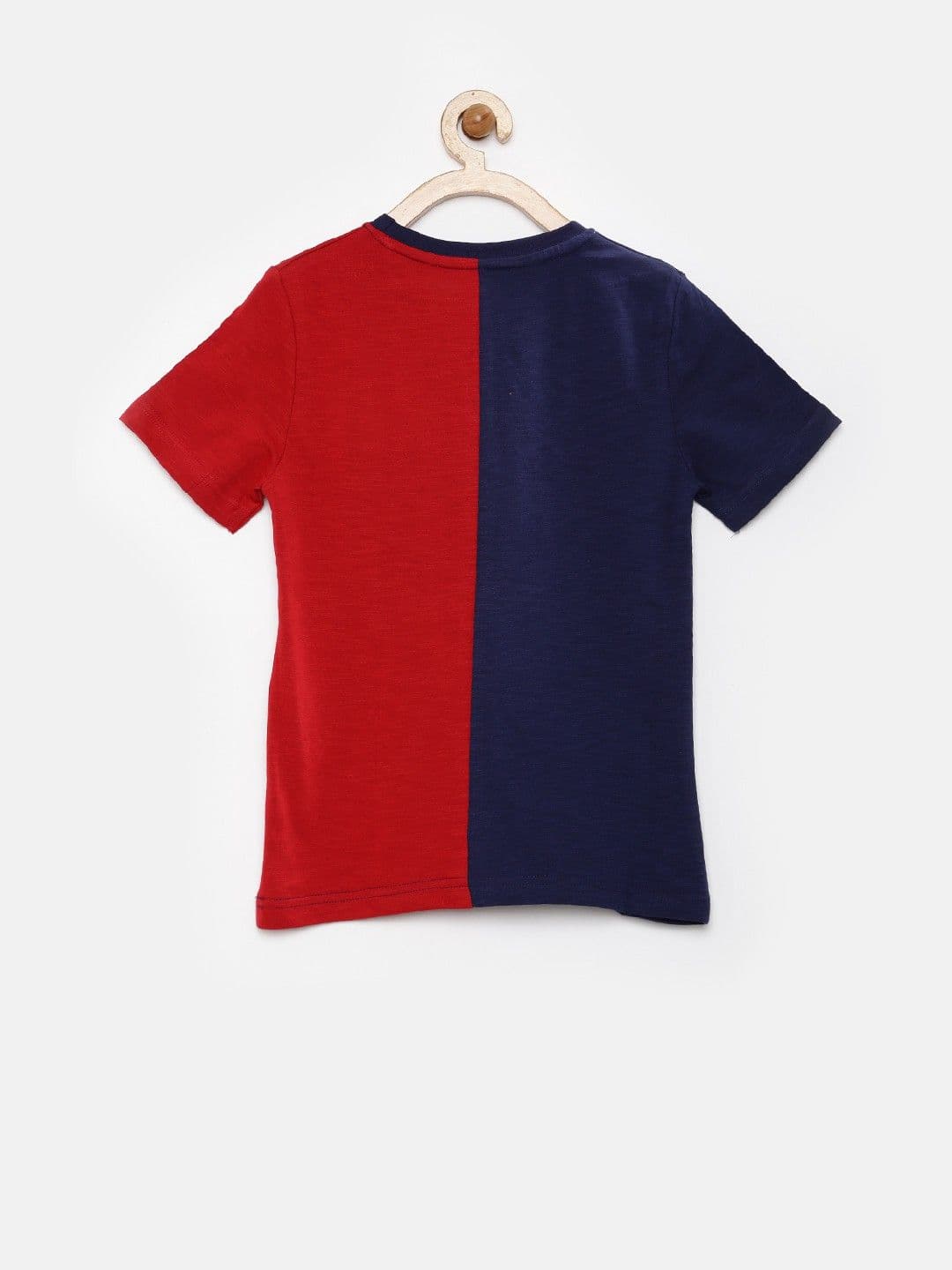 YK Solid Boy's Round Neck Dark Blue T-Shirt view 3