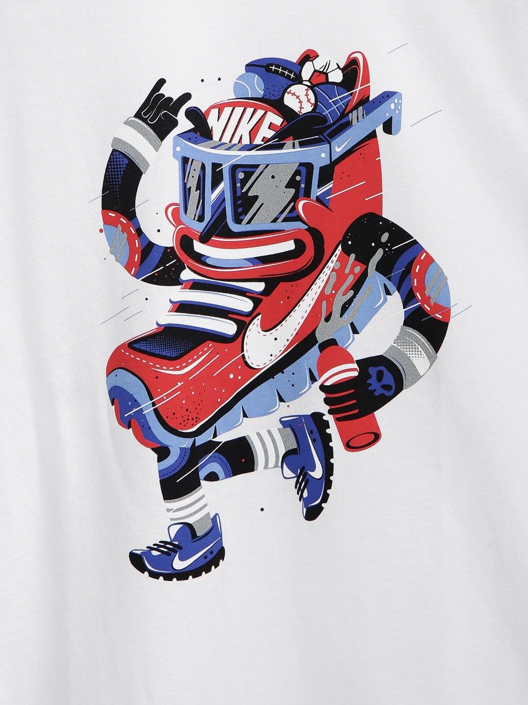 Nike Graphic Print Boy's Round Neck White T-Shirt view 3