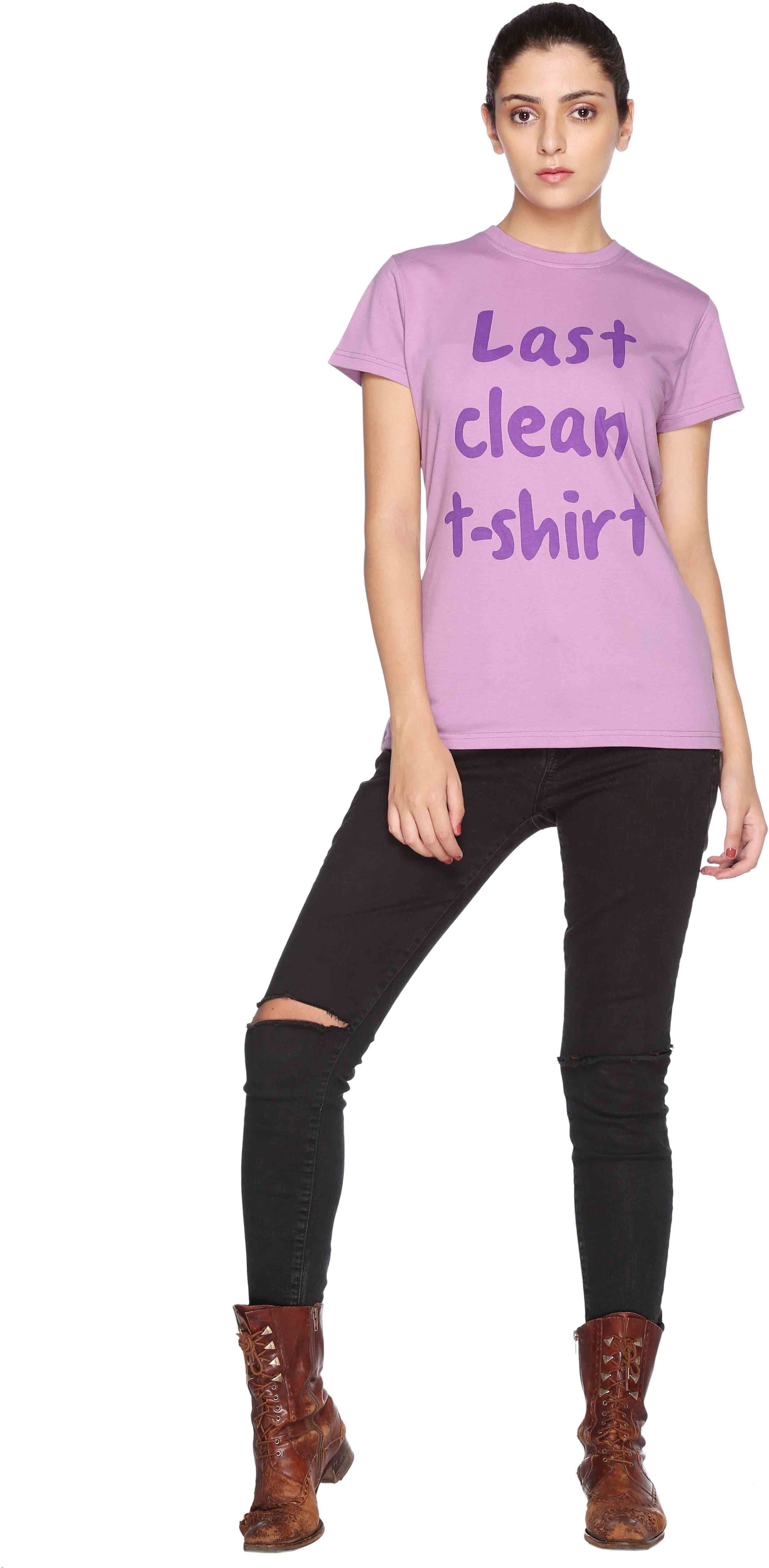 CLUB YORK Printed Women's Round Neck Purple T-Shirt view 6