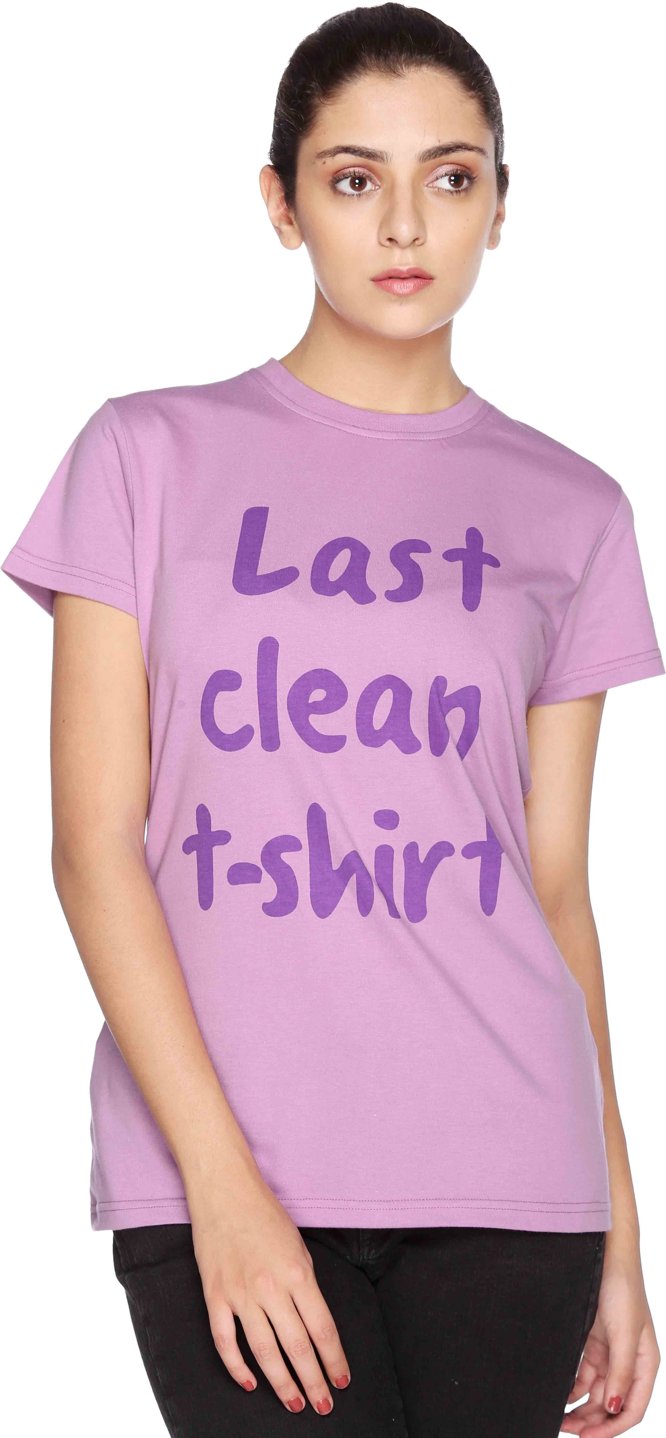 CLUB YORK Printed Women's Round Neck Purple T-Shirt view 2