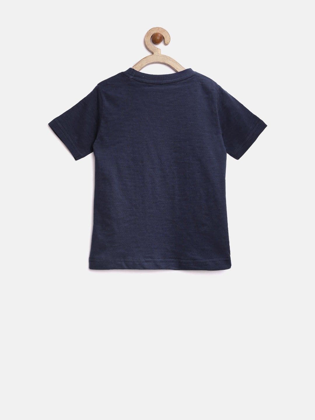 YK Printed Boy's Round Neck Dark Blue T-Shirt view 3