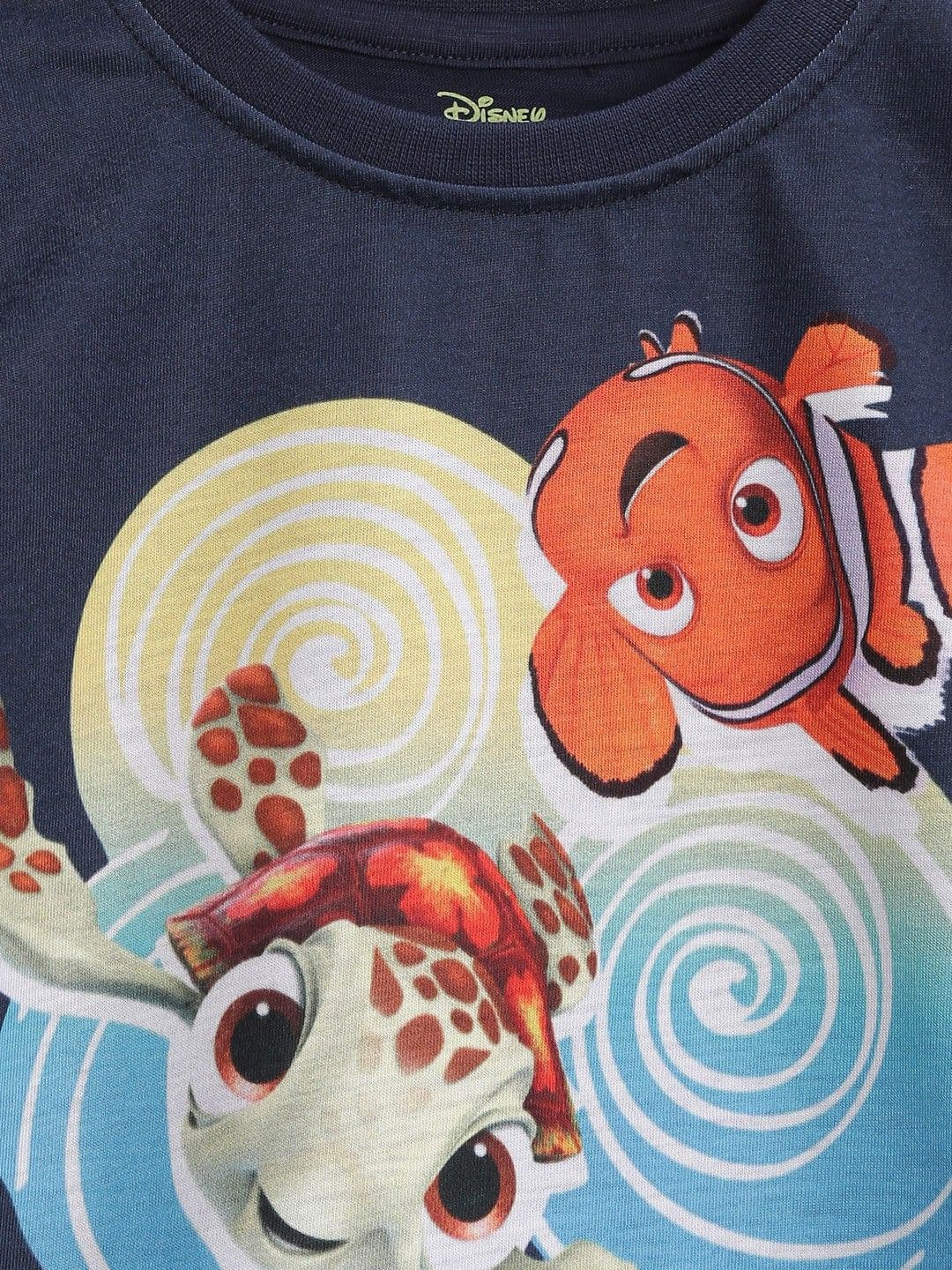 YK Printed Boy's Round Neck Dark Blue T-Shirt view 4