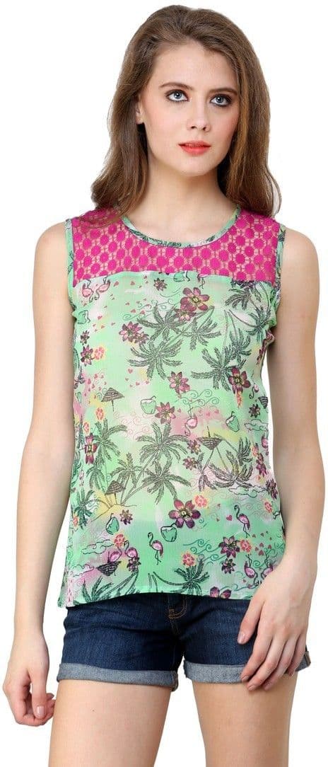 Shilpkala Casual Sleeveless Printed Women's Top