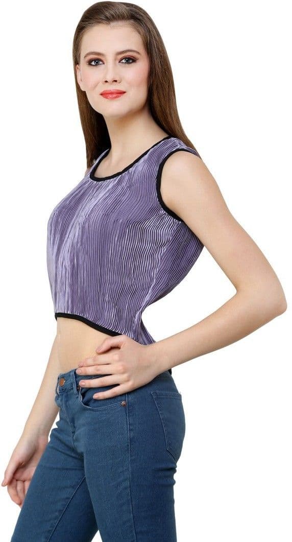 Shilpkala Casual Sleeveless Self Design Women's Top view 2