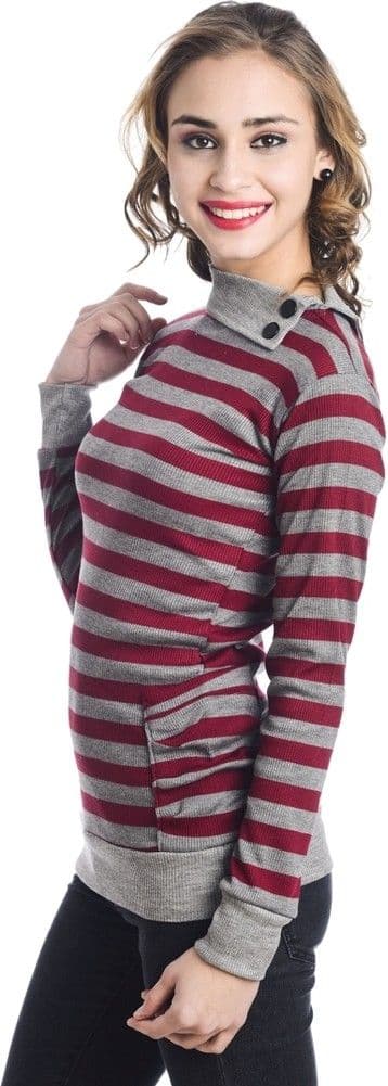 TeeMoods Casual Full Sleeve Striped Women's Top view 7