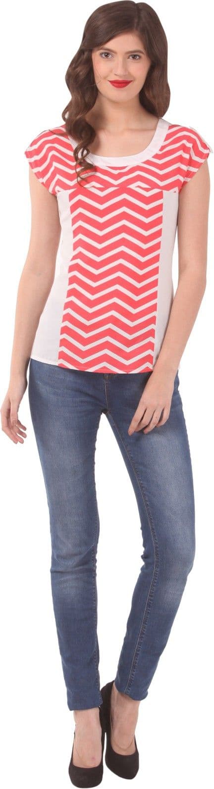 Eyelet Casual Short Sleeve Solid Women's Top view 5