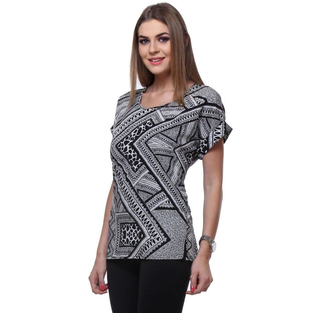 Varanga Casual Short Sleeve Printed Women's Top view 5