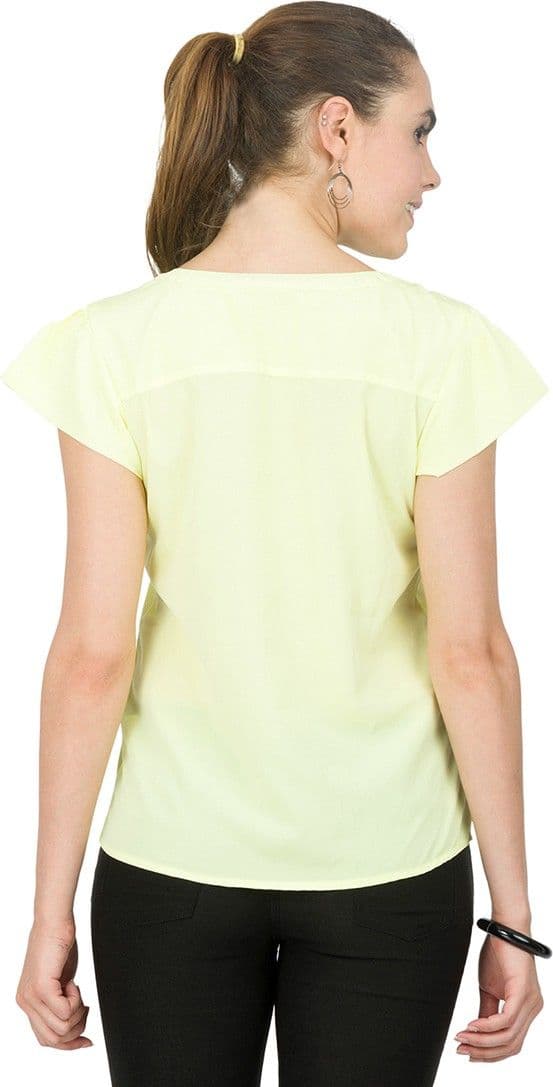 Alibi Casual Short Sleeve Solid Women's Top view 4