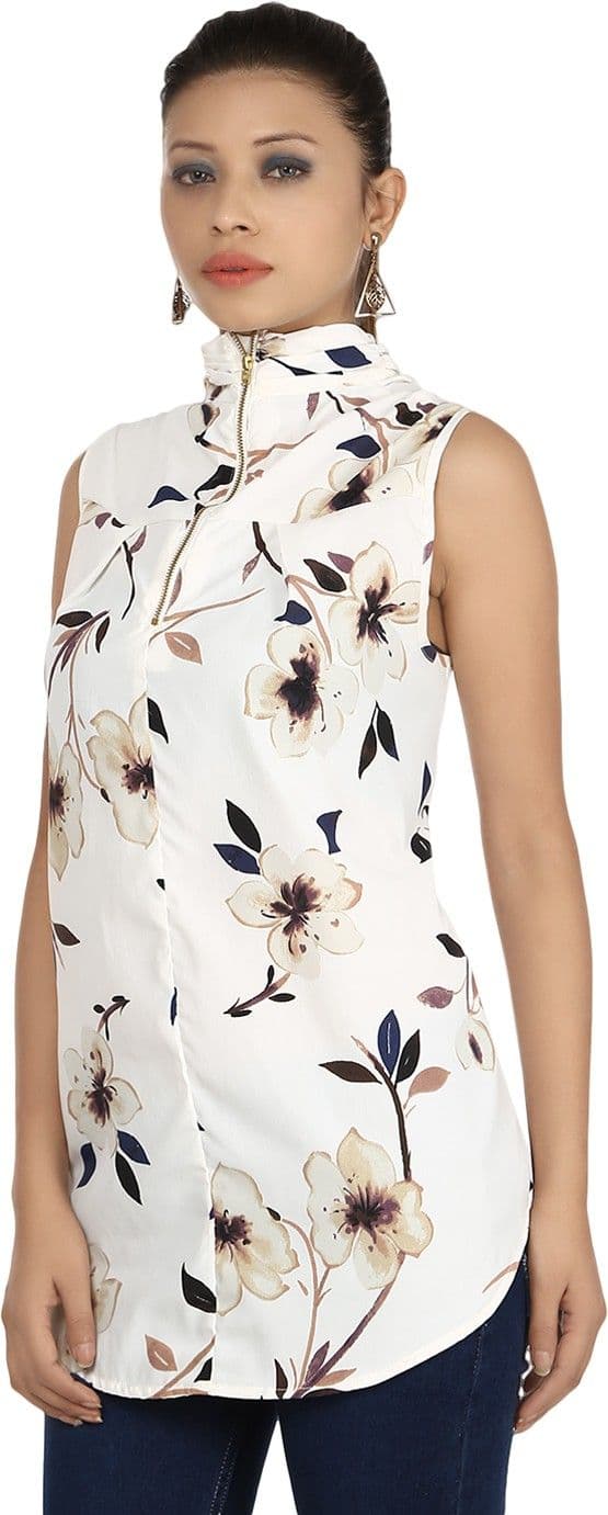 Maggie Party Sleeveless Floral Print Women's Top view 3