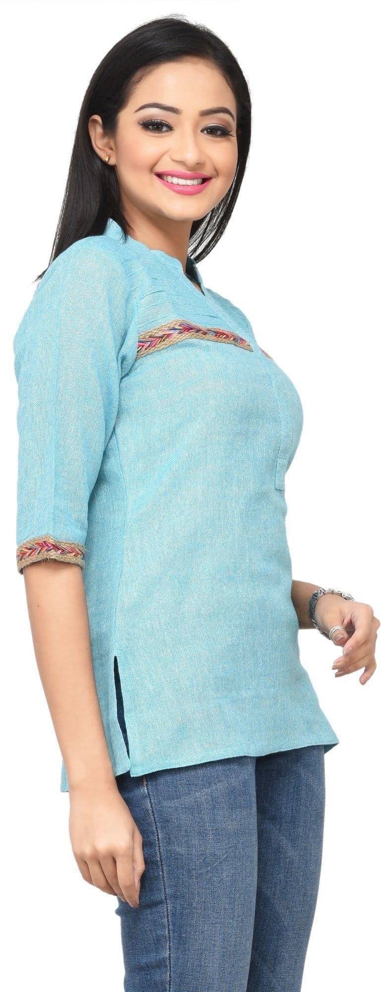 Rene Casual Short Sleeve Solid Women's Top view 3