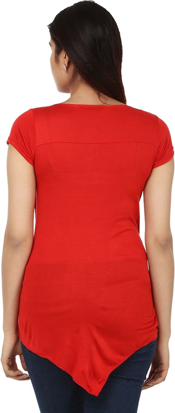 TeeMoods Casual Short Sleeve Solid Women's Top view 4