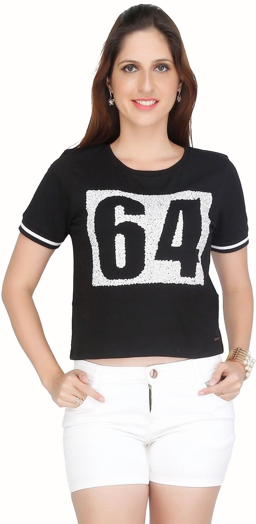 Meish Casual Short Sleeve Embellished Women's Top view 2