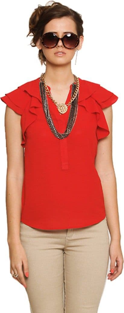 Zink London Casual Short Sleeve Solid Women's Top view 2