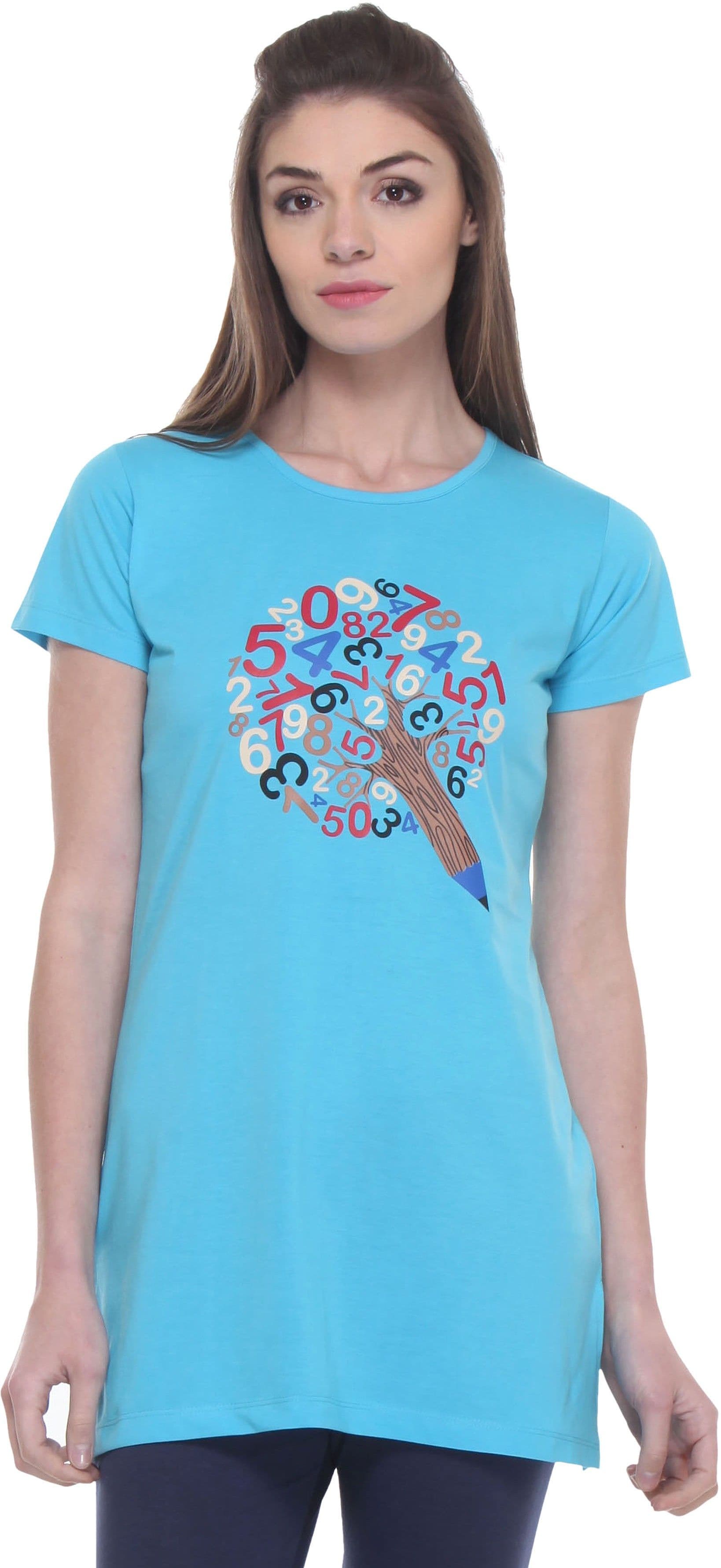 TAB91 Casual Short Sleeve Printed Women's Top