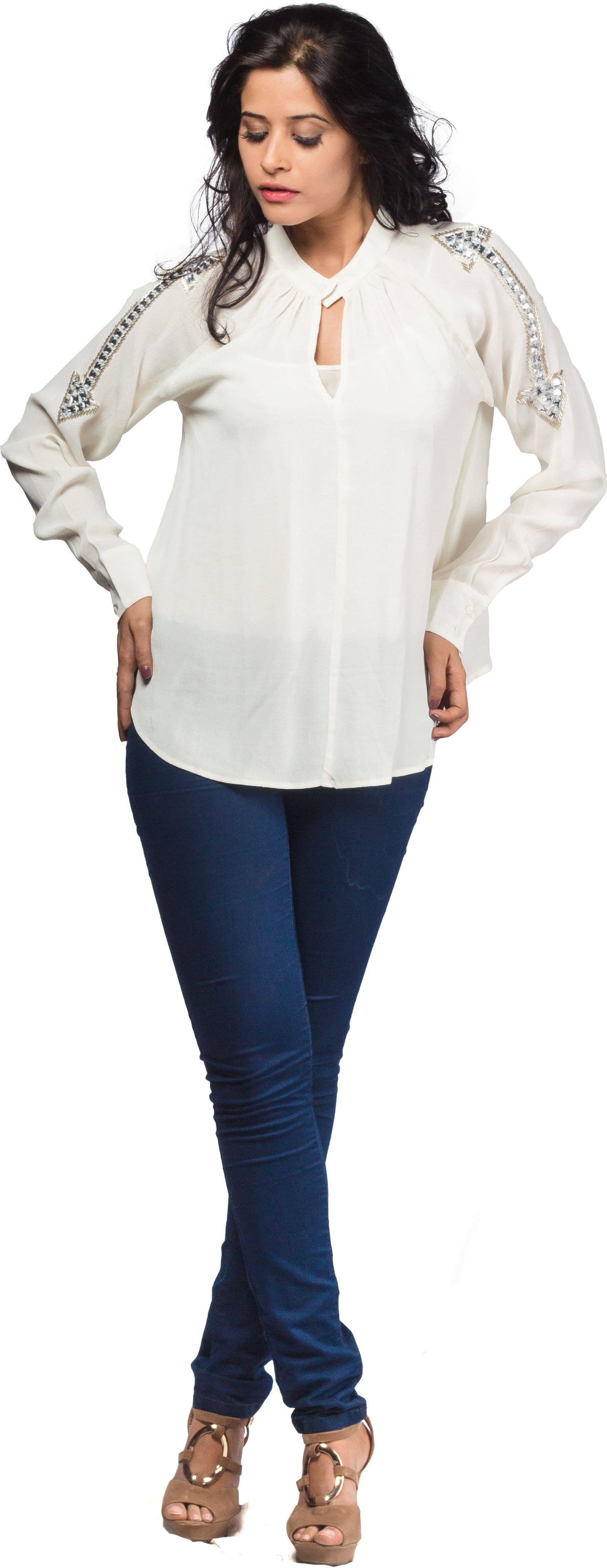 Aaliya Festive Full Sleeve Solid Women's Top view 2
