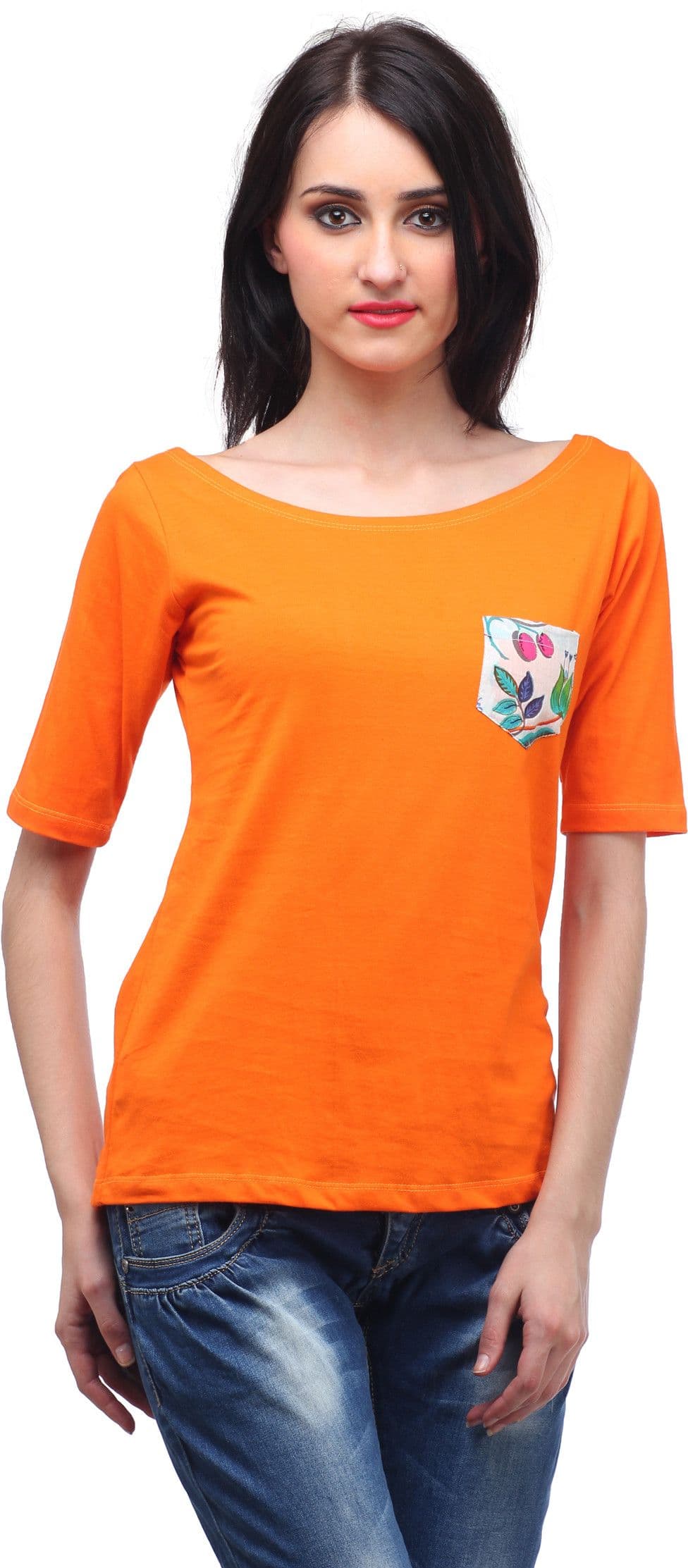 Cation Casual 3/4 Sleeve Solid Women's Top view 2