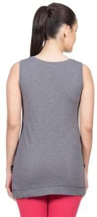 VRTYA Casual Short Sleeve Solid Women's Grey Top view 3